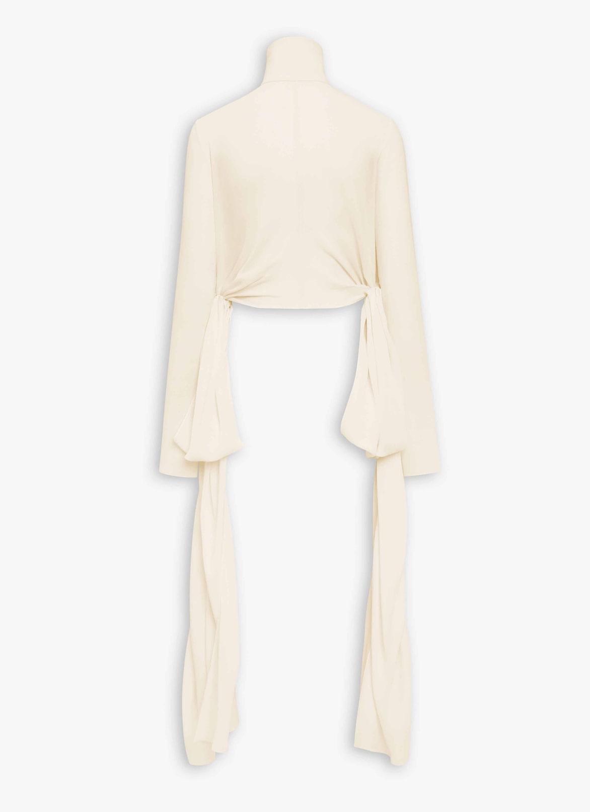 GEORGETTE BLOUSE WITH BOWS ALAÏA IVORY GEORGETTE BLOUSE WITH BOWS